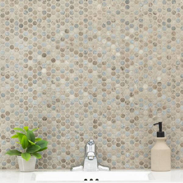 MSI Take Home Tile Sample-Stonella Penny Round 4 in. x 4 in. x 6 