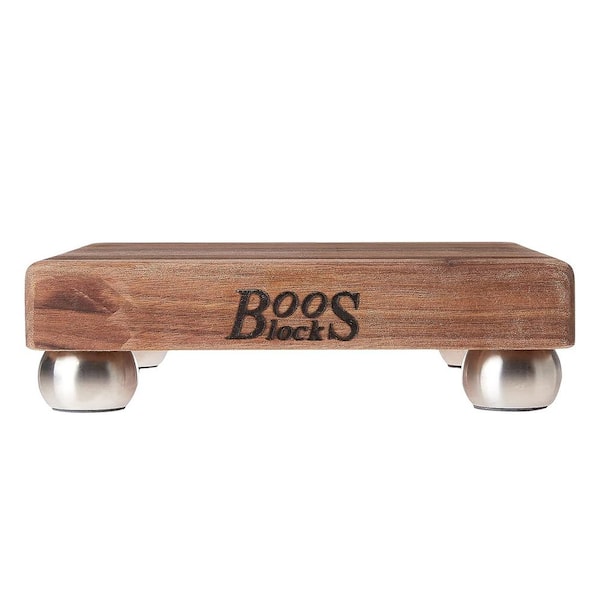 John Boos Edge-Grain Walnut Square Cutting Board with Feet 9 x 9