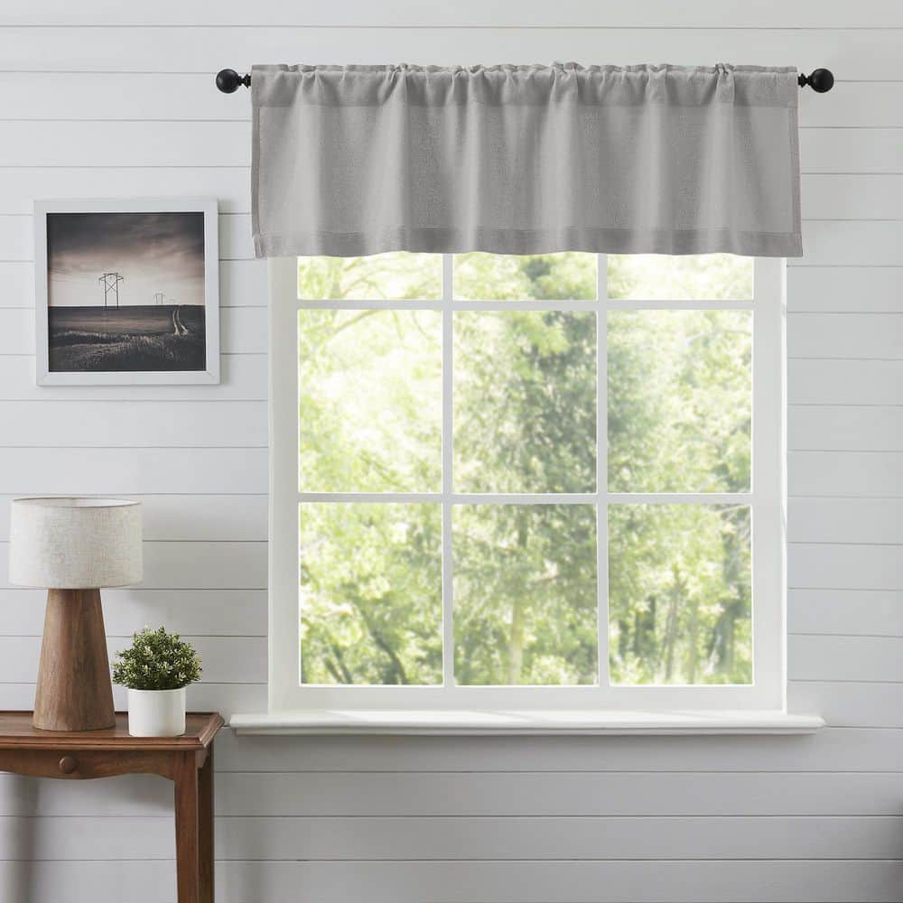 VHC BRANDS Burlap 60 in. L x 16 in. W Cotton Valance in Dove Grey