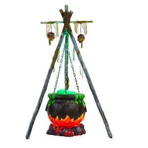 5 ft. Halloween Decorative Bubbling Cauldron with Fire LED Lights
