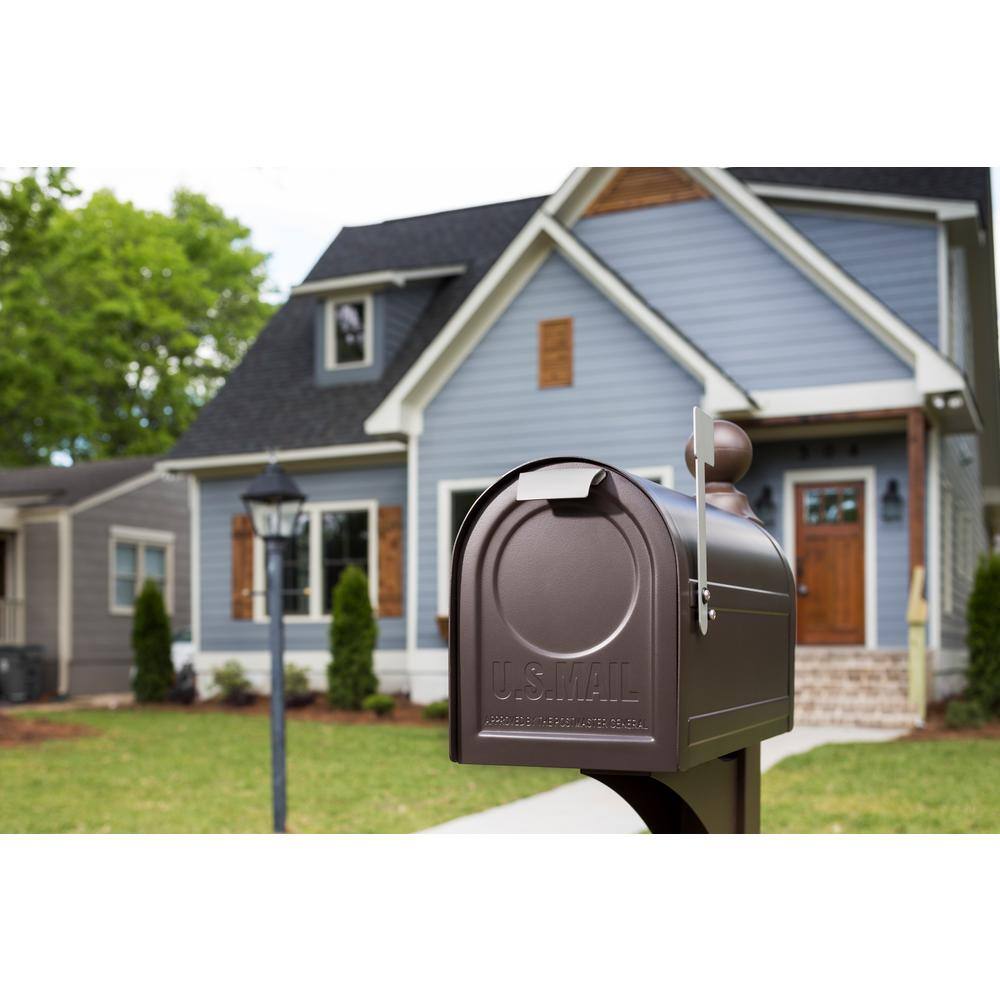 Large Venetian Bronze Steel Post Mount Mailbox