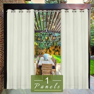 Outdoor Blackout Curtain Tab Top Panel for Porch Balcony Pergola Gazebo, 50x84 Inch, Cream White