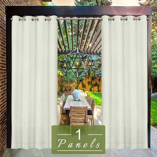 Pro Space Outdoor Blackout Curtain Tab Top Panel for Porch Balcony Pergola Gazebo, 50x84 Inch, Cream White
