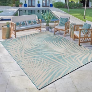 Paseo Paume Oasis 6 ft. x 9 ft. Floral Indoor/Outdoor Area Rug