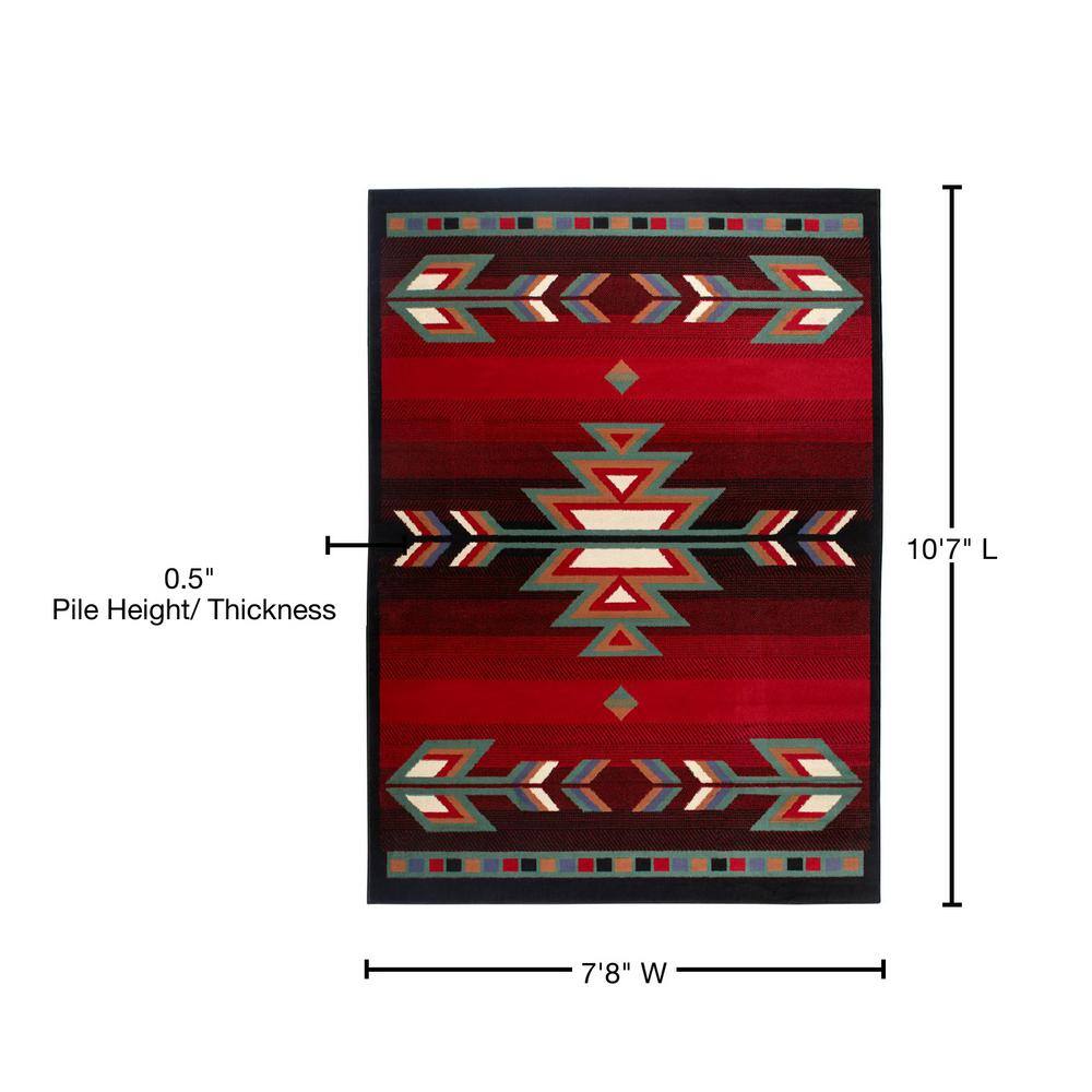 Sagrada Southwest-Inspired 8' x 10' Black Synthetic Area Rug