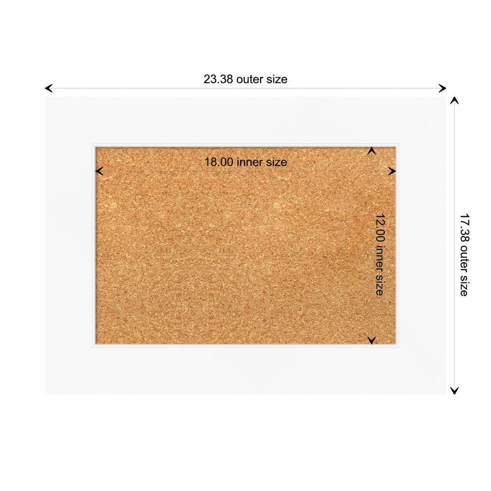Cabinet White Framed Natural Cork Bulletin Board