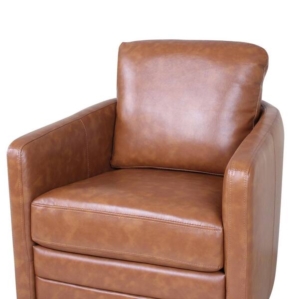 fluted leather swivel chair