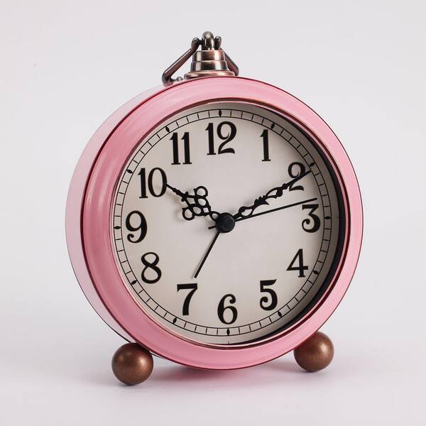 Browns/Tans Metal Vintage Bronze Metal Analog Alarm Clock Antique