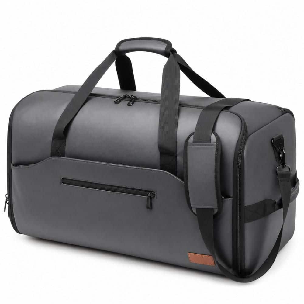 45L Carry On Convertible Garment Duffle Bag with Shoulder Strap, 3-in-1 Convertible, Water Resistant, in Gray