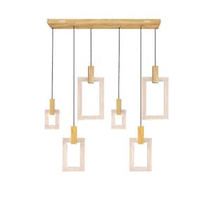 Anello LED Island/Pool Table Chandelier With White Oak Finish