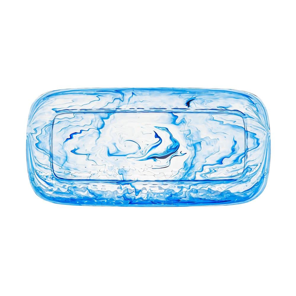 Aegean 8.4 in. W x 2.5 in. H x 17 in. D Rectangle Blue Acrylic Serving Trays price history on PriceWatchPro