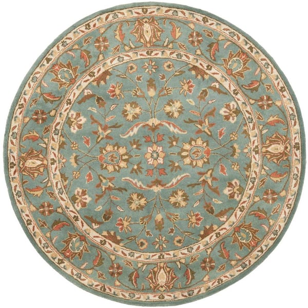 SAFAVIEH Heritage Blue 4 ft. x 4 ft. Round Border Area Rug