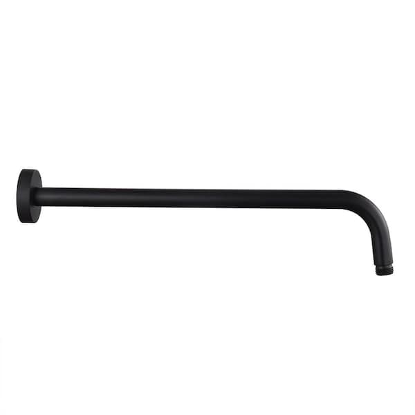 12 in Matte Black Stainless Steel 90-Degree Wall-Mounted Shower Arm with Flange for Rain Shower Systems