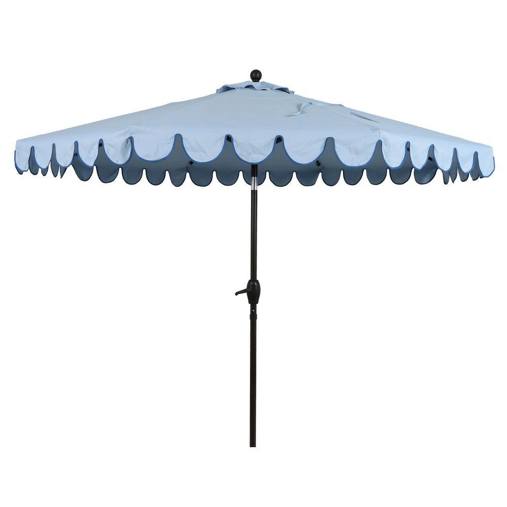 9 ft. Market Tilt Patio Umbrella in Blue Scallop