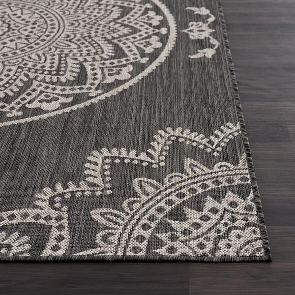 CAMILSON Outdoor Rug - Modern Area Rugs for Indoor and Outdoor patios,  Kitchen and Hallway mats - Washable Outside Carpet (8x10, Medallion - Dark  Grey/Light Grey) - Amazing Bargains USA - Buffalo, NY