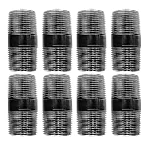 3/4 in. x 2 in. Black Industrial Steel Grey Plumbing Nipple (8-Pack)