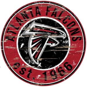 24" NFL Atlanta Falcons Round Distressed Sign