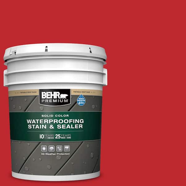 BEHR PREMIUM 5 gal. #P150-7 Flirt Alert Solid Color Waterproofing Exterior Wood Stain and Sealer