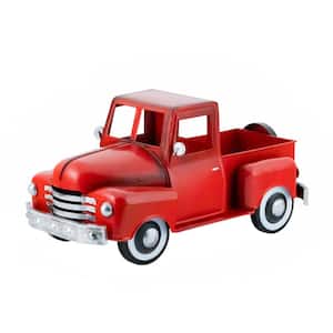 9.25 in. Tall Multi-Seasonal Iron Pickup Truck with Interchangeable Christmas Tree and Pumpkins