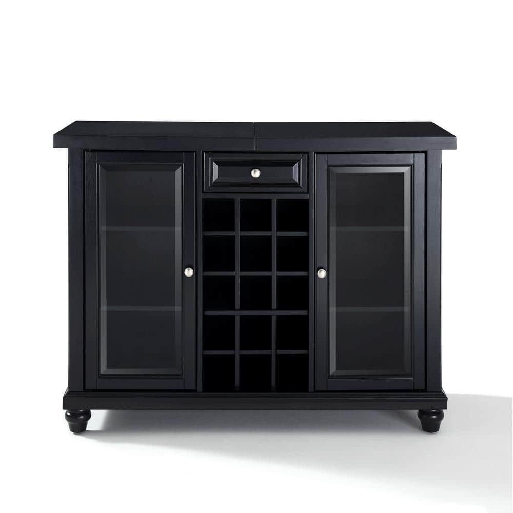 Cambridge 30" Black Hardwood Sliding Top Bar Cabinet