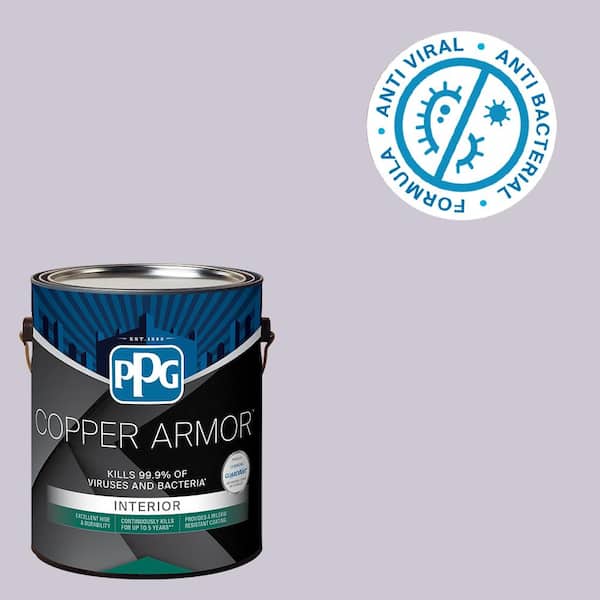 COPPER ARMOR 1 gal. PPG1174-3 Silver Chalice Semi-Gloss Antiviral and Antibacterial Interior Paint with Primer