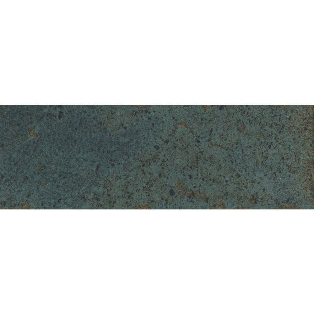 Inhale Verde 4 in. x 12 in. in. Glossy Porcelain Floor and Wall Tile (12.27