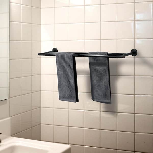 32 in. Wall Mounted Double Towel Bar in Oil Rubbed Bronze