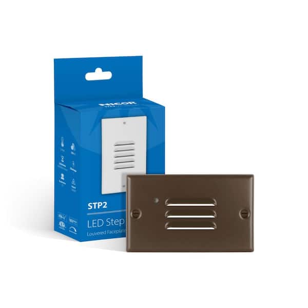 NICOR STP2 Series Oil-Rubbed Bronze LED Hardwired Stair Light Horizontal Louvered with Dusk to Dawn Sensor