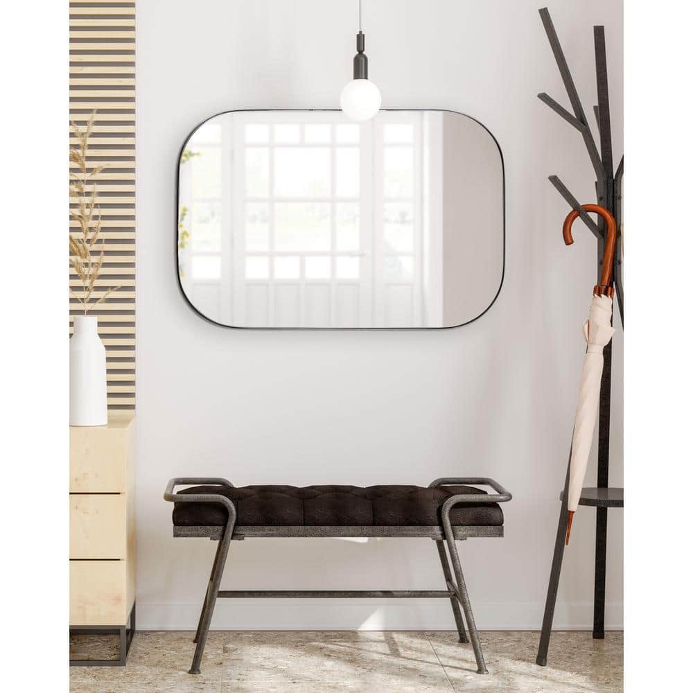 Bronze Rounded Rectangular Wall Mirror for Vanity