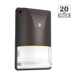 100-Watt Equivalent SWPK Integrated LED Bronze Wall Pack Light Adjustable 1800-4050 Lumens and CCT (20-Pack)