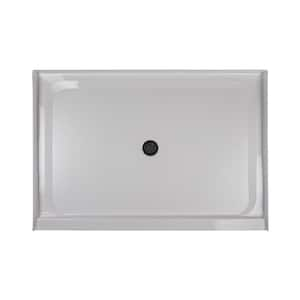 Catalina 60 in. L x 48 in. W Alcove Shower Pan Base with Center Drain in White