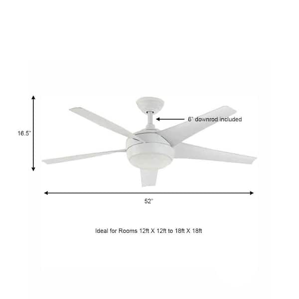 Led Indoor Matte White Ceiling Fan With, Windward Iv 52 Inch Ceiling Fan Light Not Working