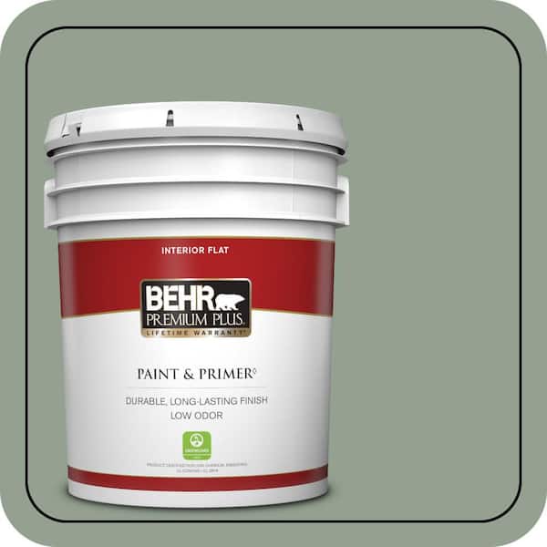 BEHR PREMIUM PLUS 5 gal. #N400-4 Forest Path Flat Low Odor Interior Paint & Primer