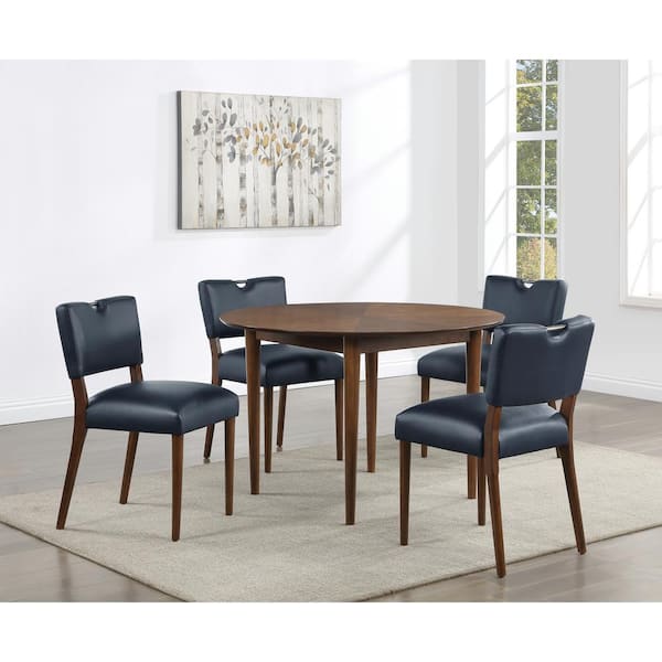 Unbranded Bonito Transitional Walnut Finish Wood 47 in. W Round 4-Legs Dining Table - Seats 4