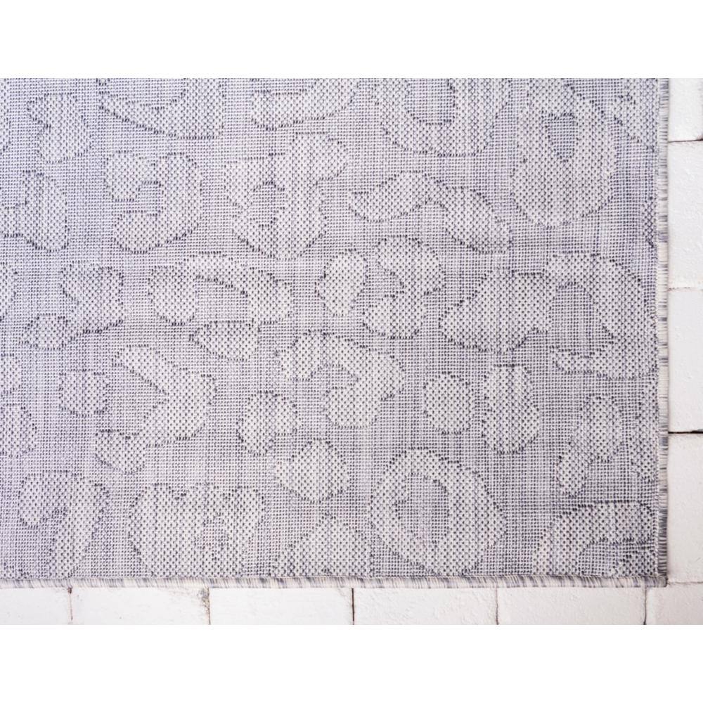Light Gray and Black Leopard Print Outdoor Synthetic Rug