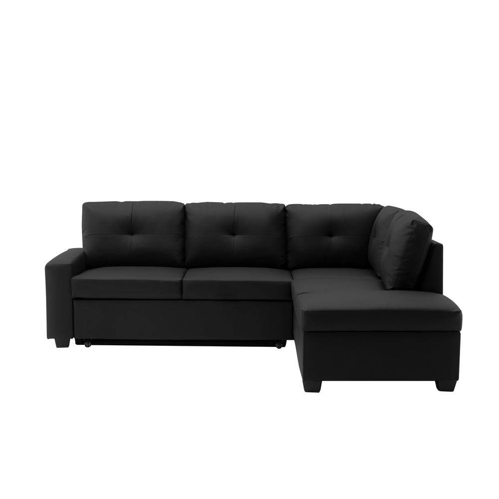 Serta Trenton 75.3 in. Black Fabric Full Size Sofa Bed TVL2PCBKSET