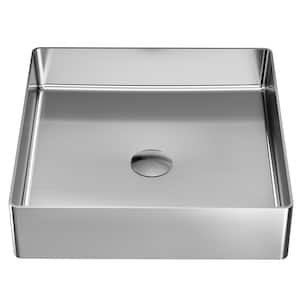 CCV500 15-3/4 in . Stainless Steel Vessel Bathroom Sink in Gray Stainless Steel
