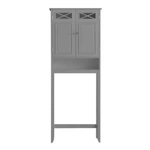 Dawson 25 in. W x 8 in. D x 68 in. H Gray Contemporary Wooden Over the Toilet Cabinet