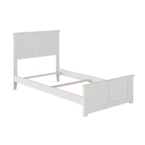 Madison White Twin Traditional Bed with Matching Foot Board