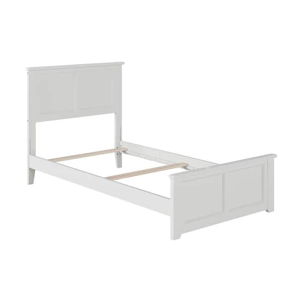 AFI Madison White Twin Traditional Bed with Matching Foot Board