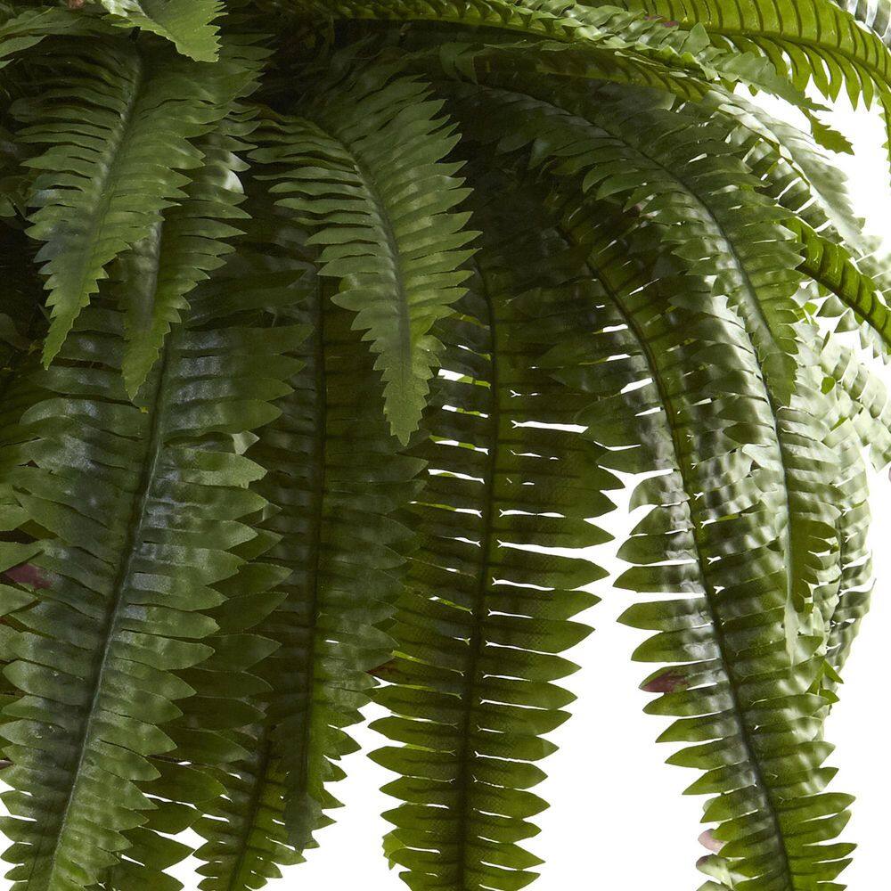 Nearly Natural Green Plastic Fern Hanging Basket