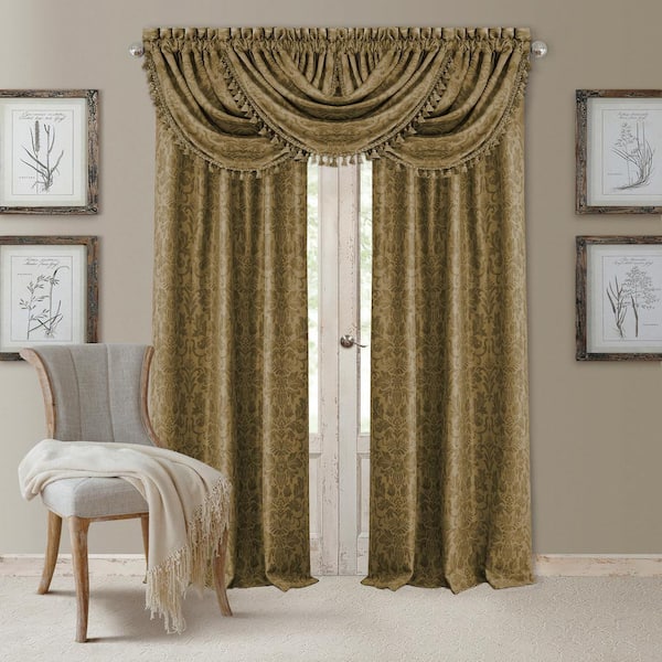 Antonia Blackout Window Curtain, Antique Gold - 52"W x 95"L