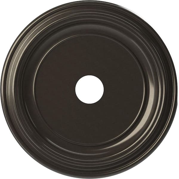 Ekena Millwork 22 in. O.D. x 3-1/2 in. I.D. x 1-1/2 in. P Traditional Thermoformed PVC Ceiling Medallion in Metallic Charcoal
