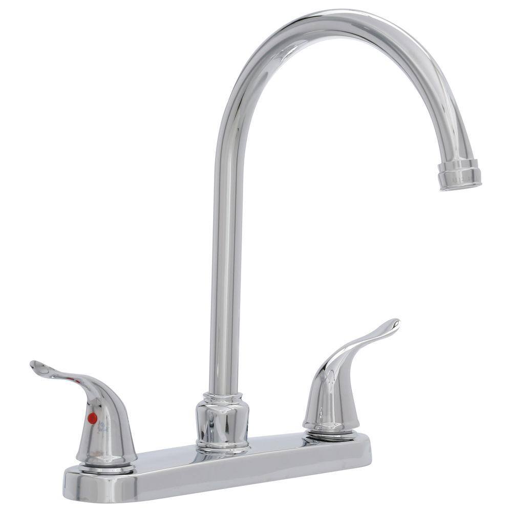 Impressions Chrome High Arc Kitchen Faucet with Pull-Out Spray
