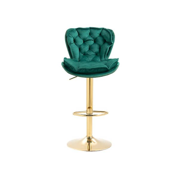 HOMEFUN 44.09 in. Emerald Velvet Swivel Low Back Matal Frame Adjustable ...