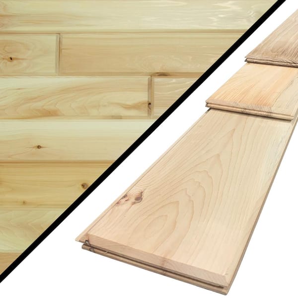 WILSON 1 in. x 4 in. Northern White Cedar End-Matched Tongue and Groove V-Groove and Shiplap Select Softwood Boards(32 sq. ft.)