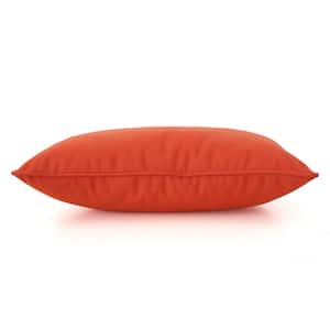 Amaris Orange Lumbar Outdoor Throw Pillow (2-Pack)