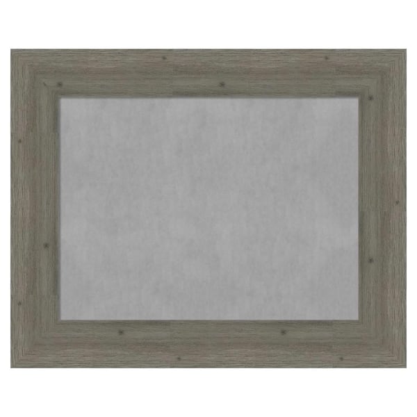Amanti Art Fencepost Grey 31 in. x 25 in. Framed Magnetic Board