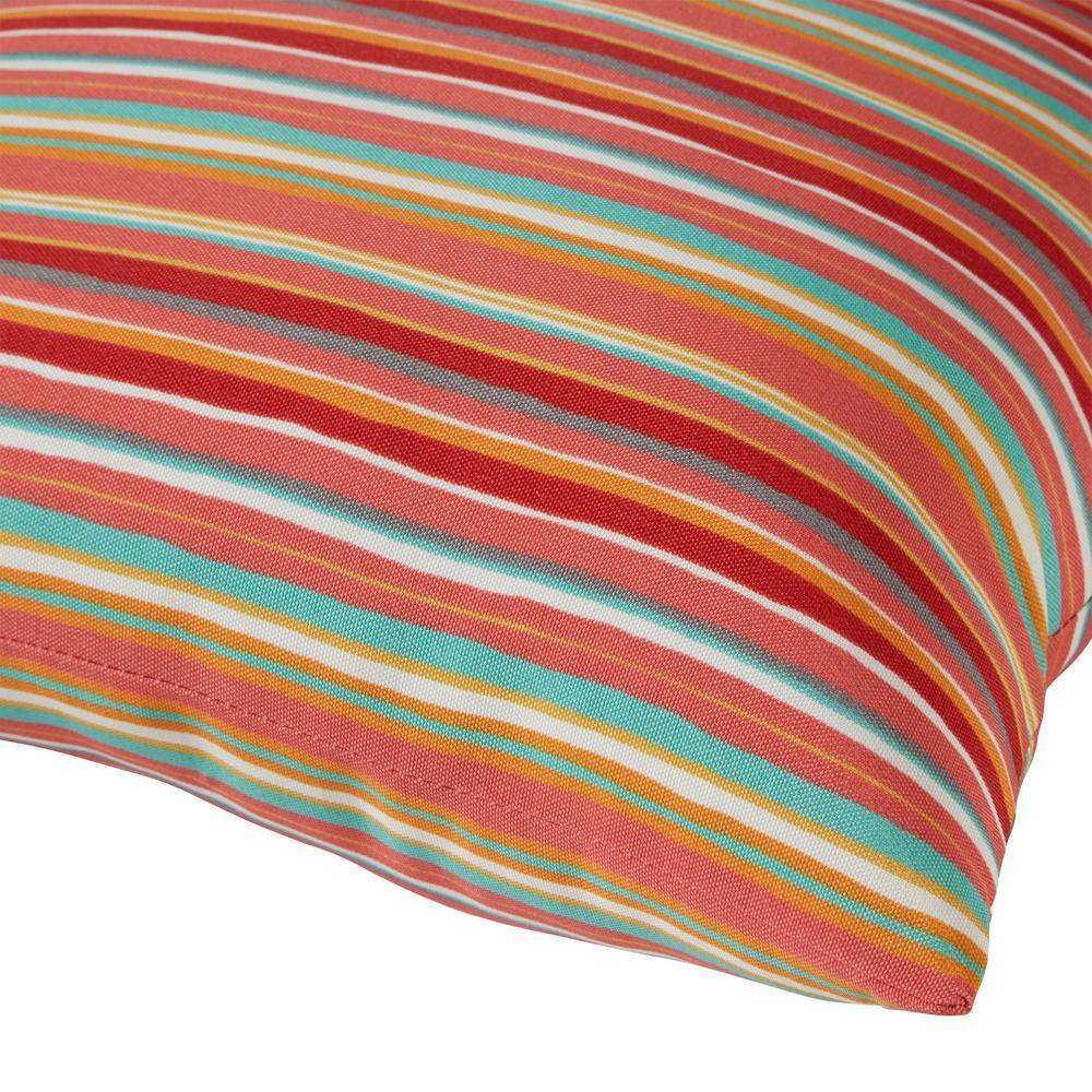 Watermelon Stripe Outdoor Rectangle Throw Pillows Set of 2