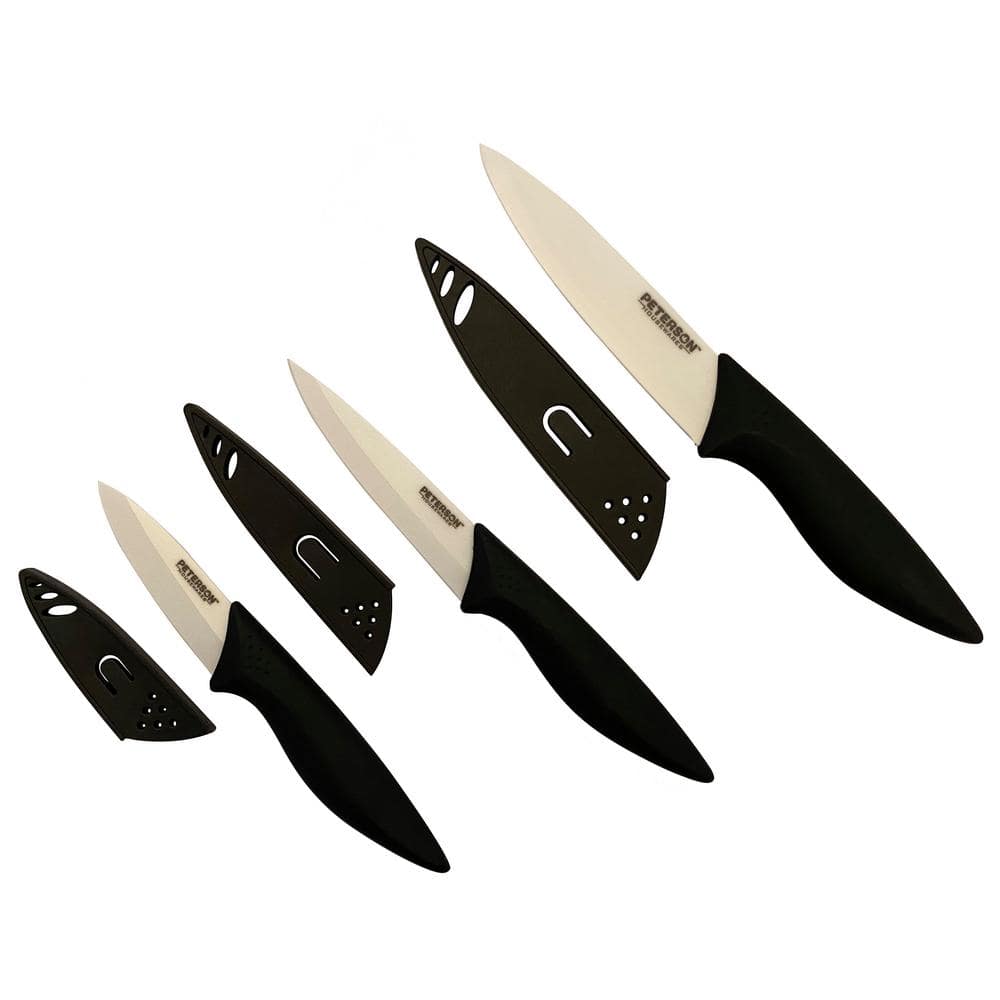 Knendet Ceramic Knife Set,4 Piece Ultra Sharp Professional Kitchen Chef Knives with Stain Resistant,Knife Set Multi-Color Handles with Sheath Covers